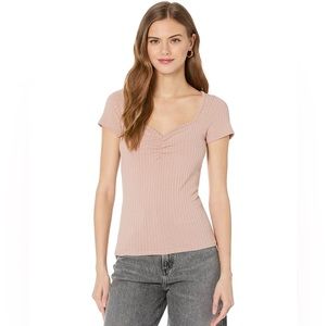 NWOT Madewell Dusty Rose Sweetheart Ribbed Tee Size L